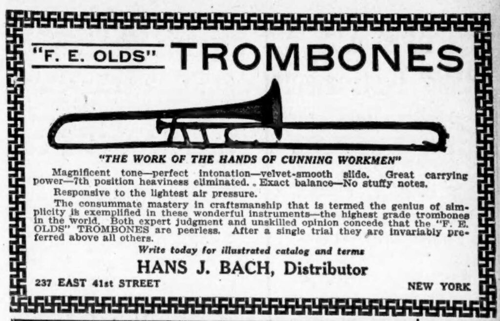 History Hansbach DistributorOLDS InternationalMusician Dec1925
