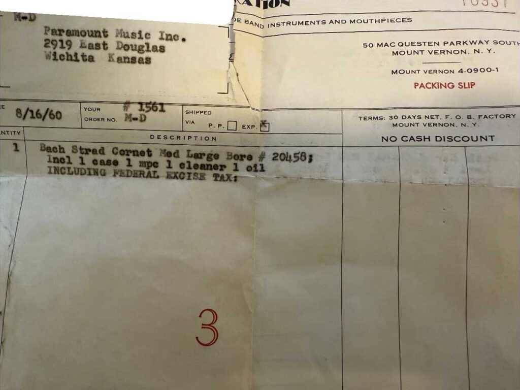History Invoice 1960