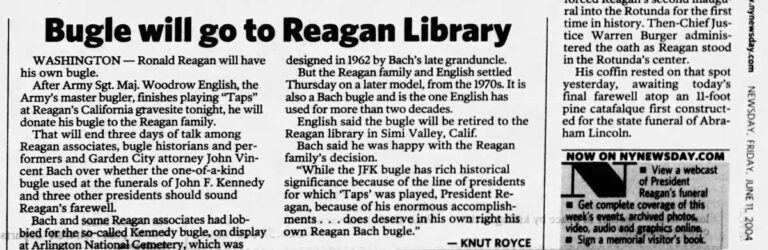 History ReaganBugle June112004 Newsday Cropped