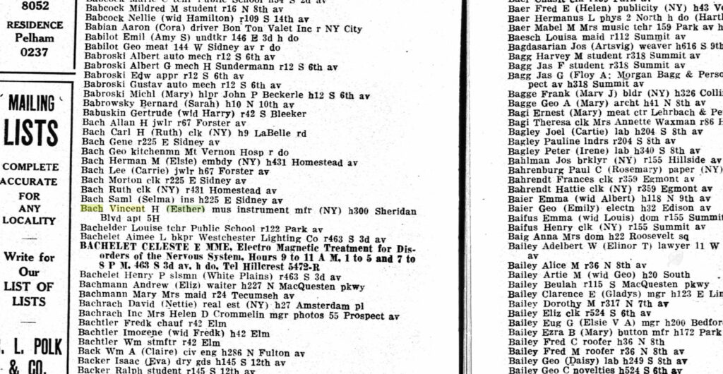 VincentBach Personal MountVernonCityDirectory ZOOM1929