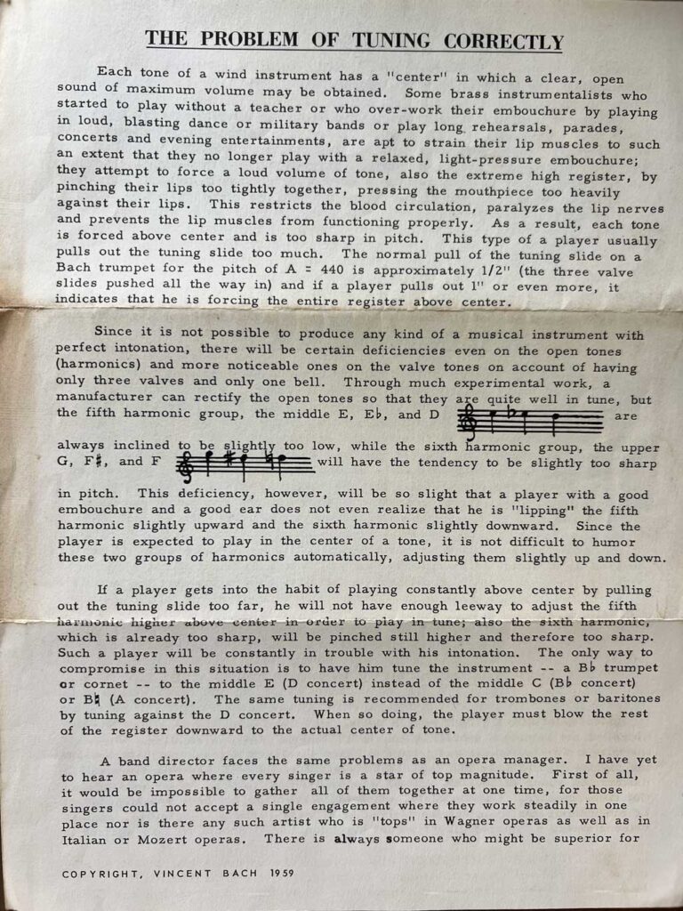 VincentBach Publisher TheProblemOfTuningCorrectly 1959