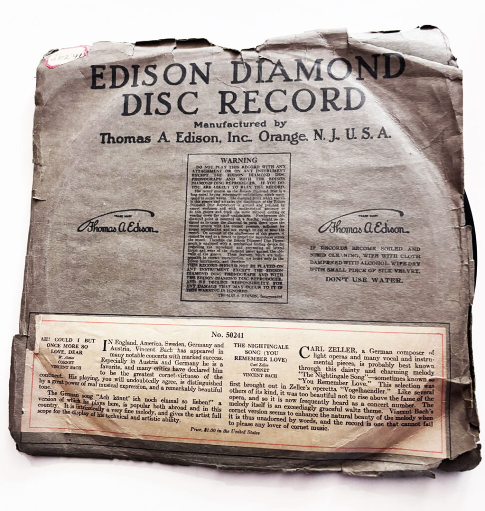 Edison Artist Edison RecordSleeve Front