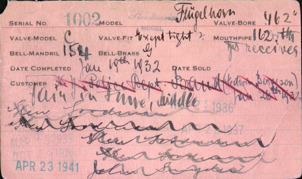 Bach Flugelhorns SN1002 Shopcard