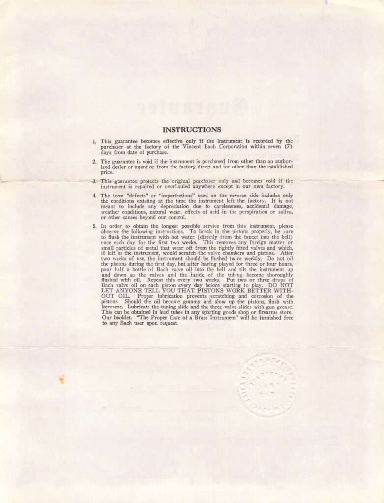 History Warranty 1940back