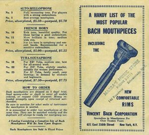 Mouthpiece Catalog 1938 page1