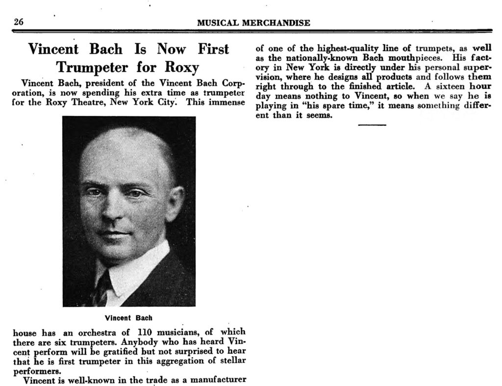 VincentBach Artist Roxy MusicalMerchandise April1927 p26