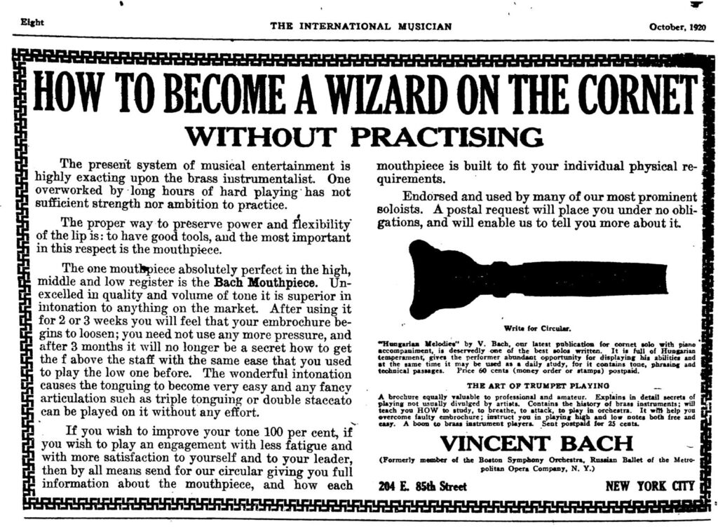 BachAd HowToBecomeAWizard InternationalMusician Oct1920p8