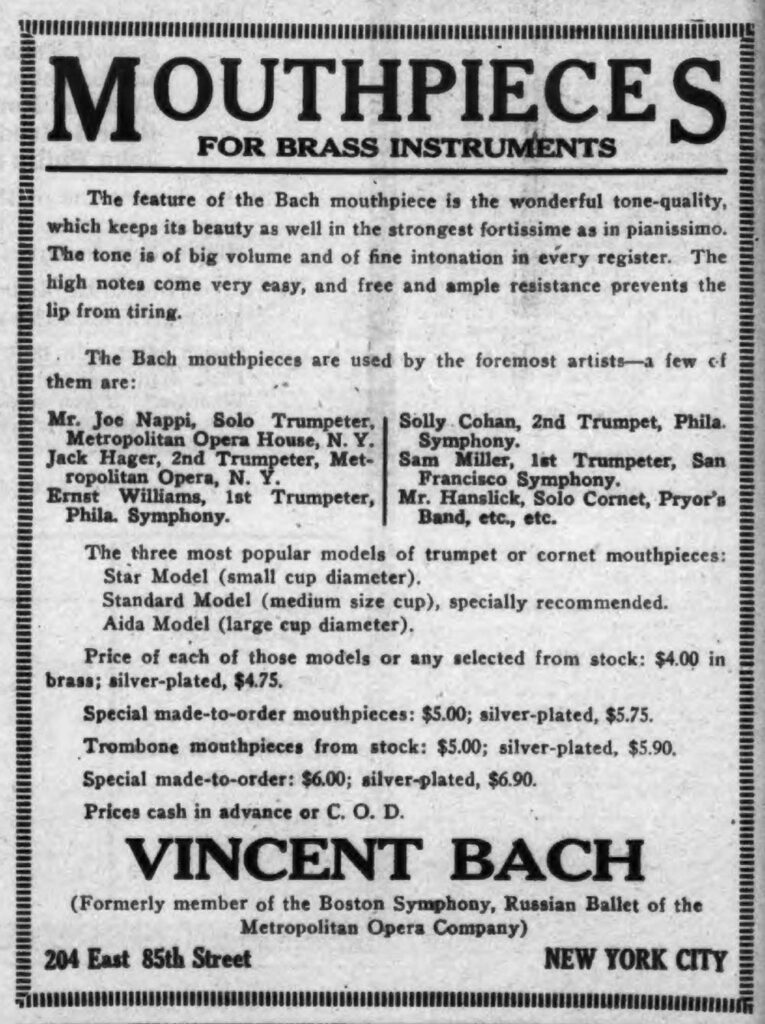 BachAd MouthpiecesForBrass InternationalMusician Dec1919
