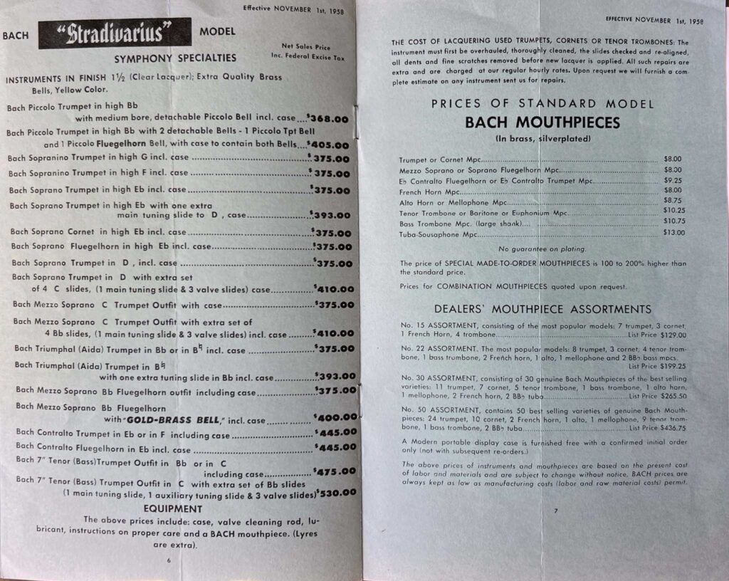 Mouthpeice Catalog 1958 p4