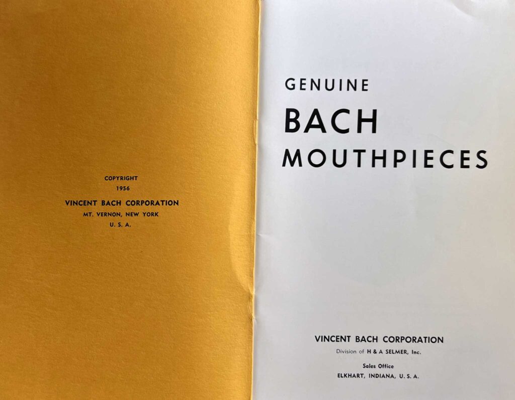 Mouthpeice Catalog 1962 inside