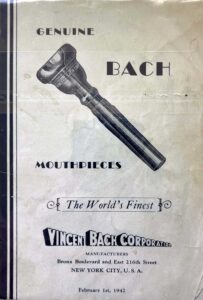 Mouthpiece Catalog 1942 front