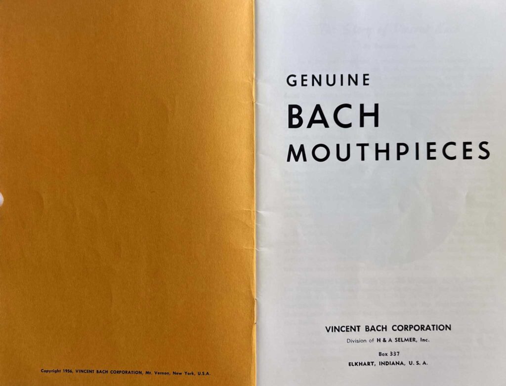 Mouthpiece Catalog 1963 inside