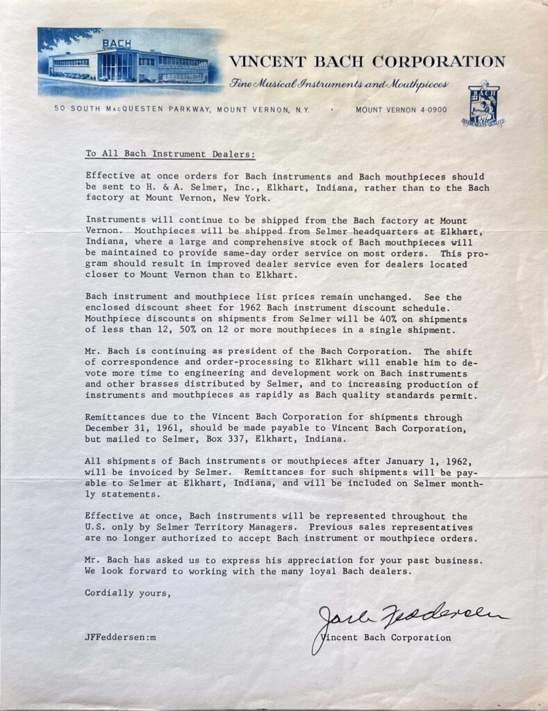 SelmerTransition Letter 1962