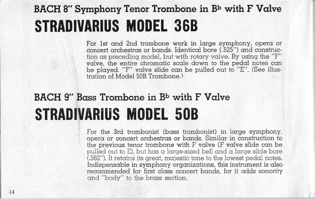 Trombone Model36B 50B Description 1935