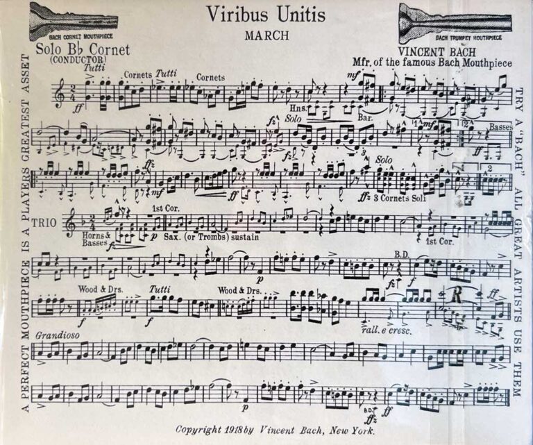 VincentBach Publisher ViribusUnitis Music front