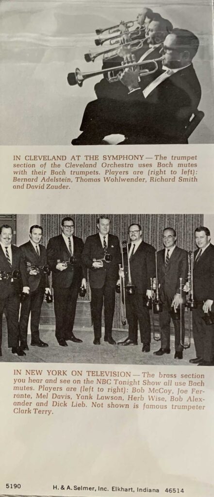 Accessory BachStraightMute CatalogBack 1960s