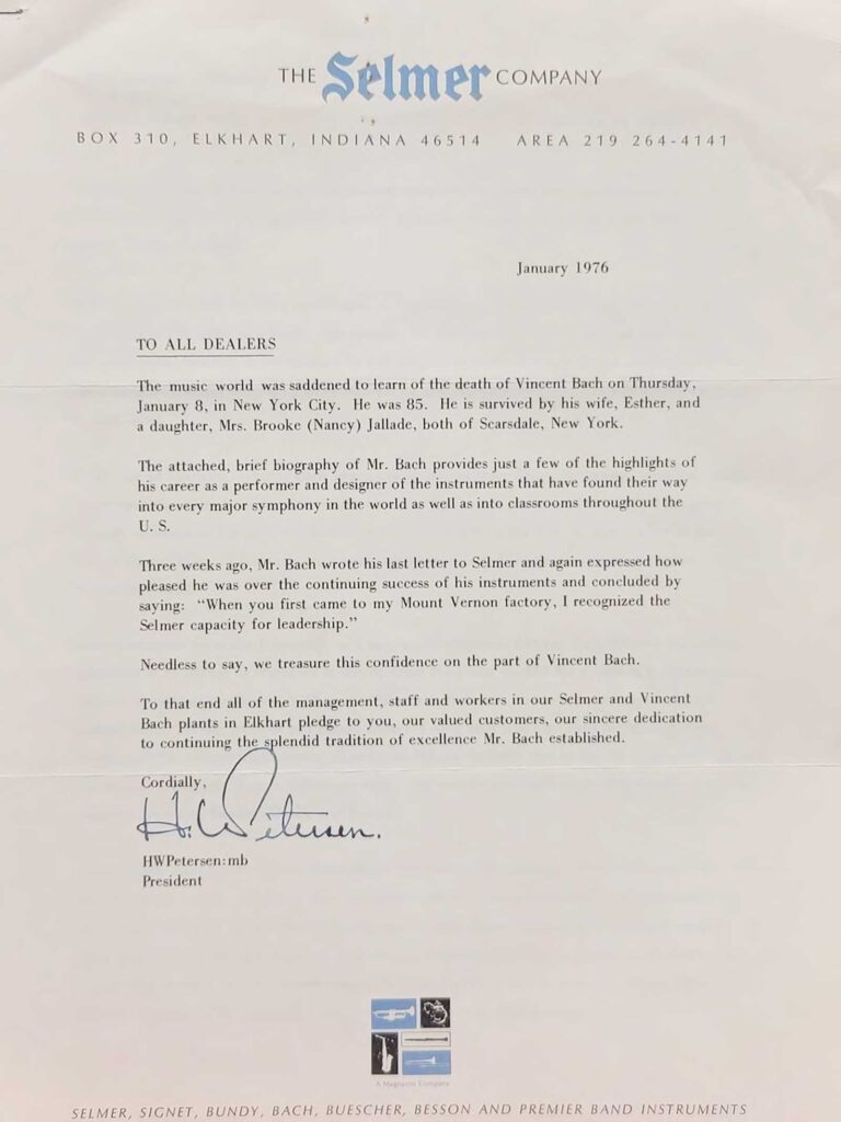 VincentBach Story Selmer Jan1976
