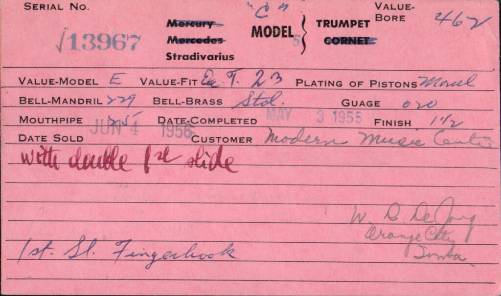 Trumpet Model1955 Shopcard 13967