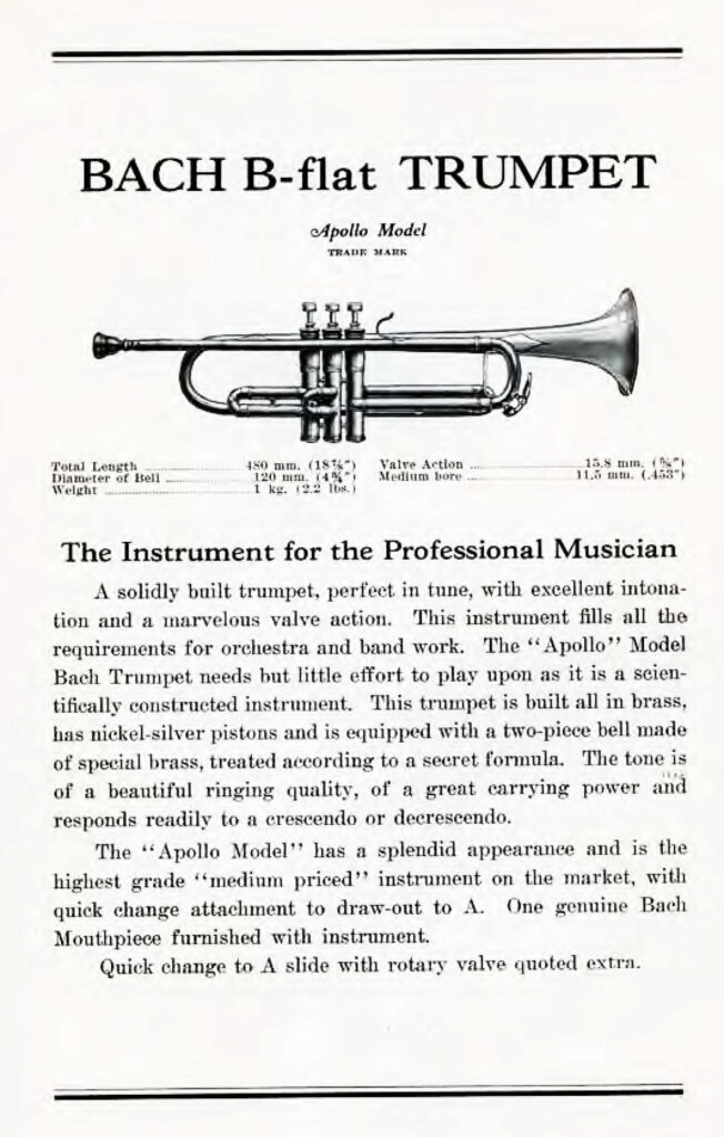 1926 BachApollo Trumpet